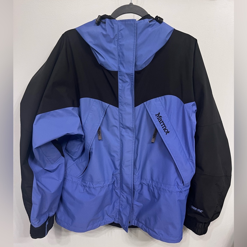 Marmot‎ Gore-tex ski shell Two-Tone Blue and Black Raincoat -Size Large